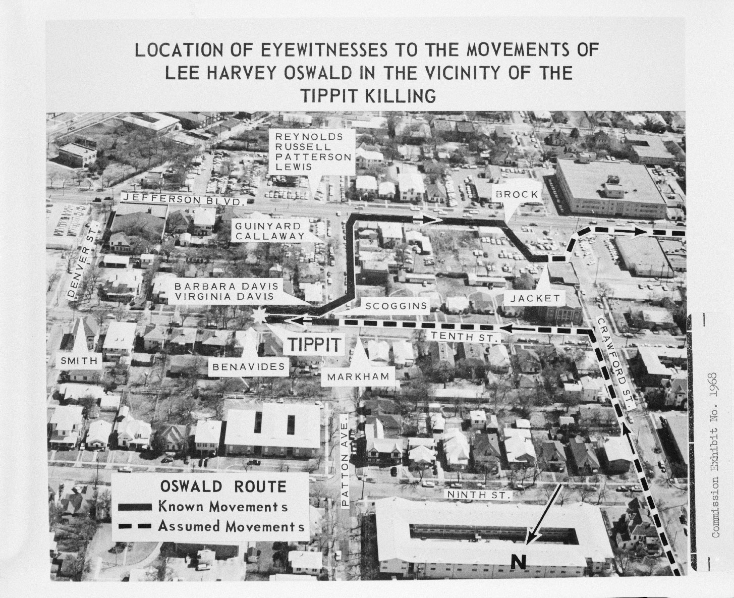 Aerial exhibit showing Oswald's alleged movements